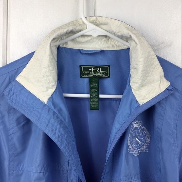 Ralph Lauren Jacket Windbreaker Baby Blue, Crest Logo, Size Medium - Picture 2 of 14